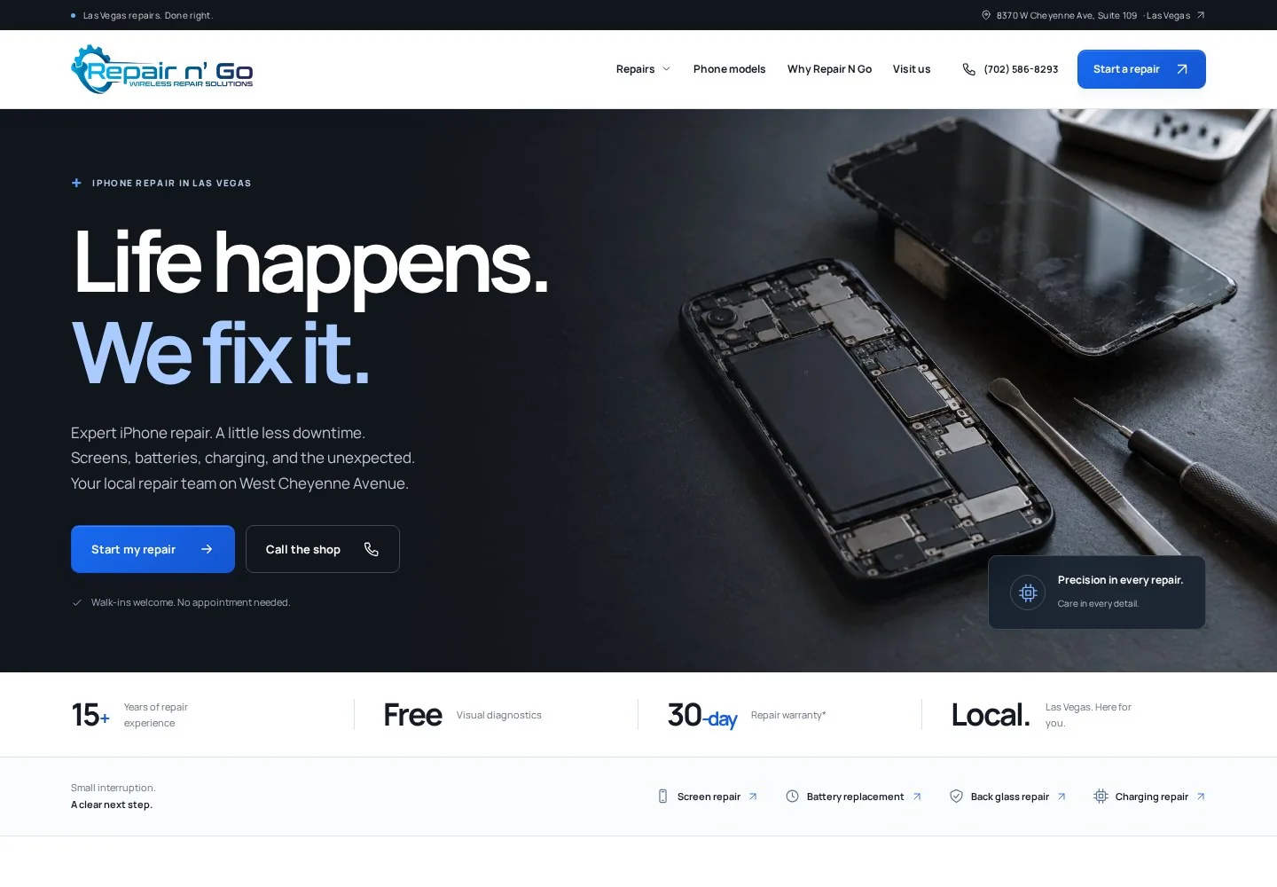 Repair N Go website design