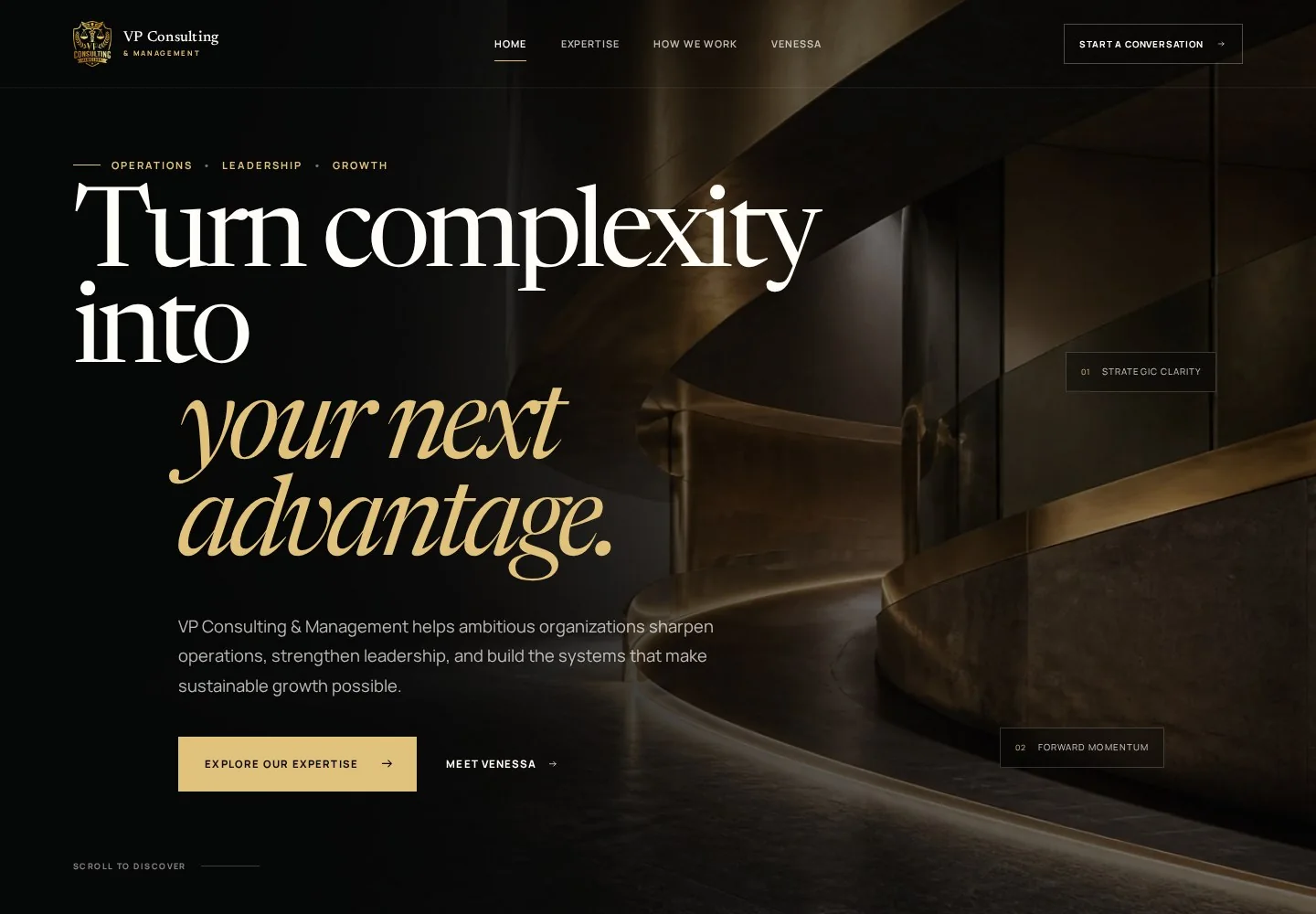 VP Consulting website design